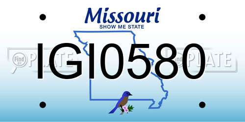 IGI0580 Missouri License Plate