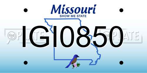 IGI0850 Missouri License Plate