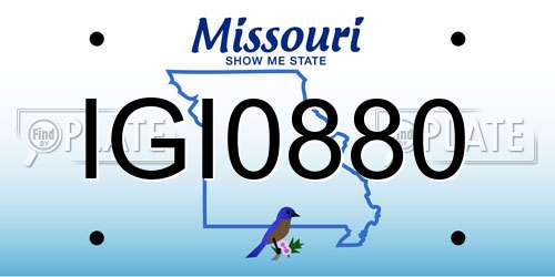 IGI0880 Missouri License Plate
