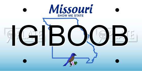 IGIBOOB Missouri License Plate