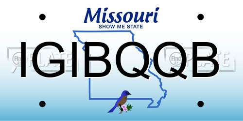IGIBQQB Missouri License Plate