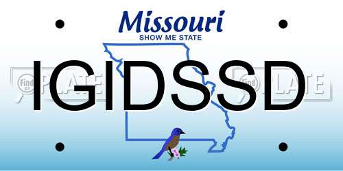 IGIDSSD Missouri License Plate