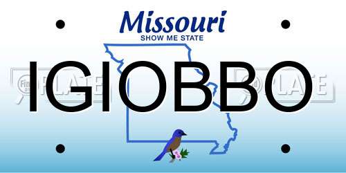 IGIOBBO Missouri License Plate