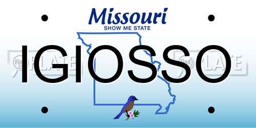 IGIOSSO Missouri License Plate