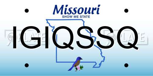 IGIQSSQ Missouri License Plate