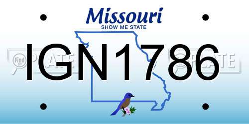 IGN1786 Missouri License Plate