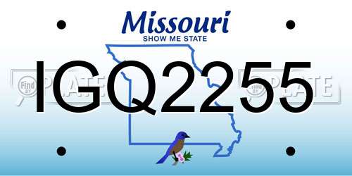 IGQ2255 Missouri License Plate