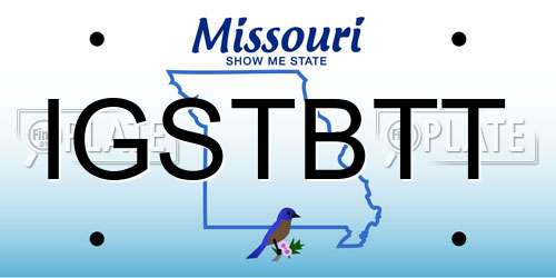IGSTBTT Missouri License Plate