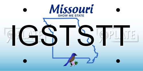 IGSTSTT Missouri License Plate
