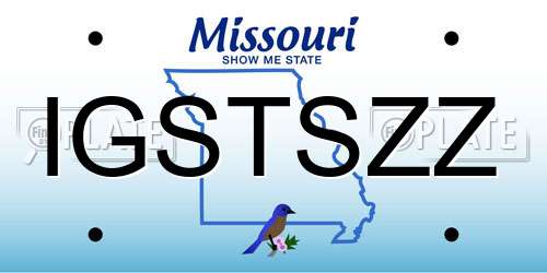 IGSTSZZ Missouri License Plate