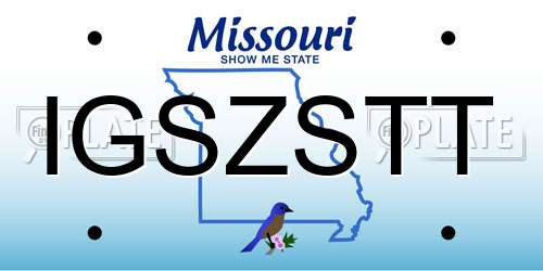 IGSZSTT Missouri License Plate