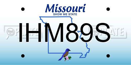 IHM89S Missouri License Plate