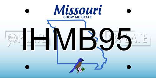 IHMB95 Missouri License Plate