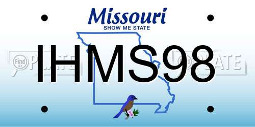 IHMS98 Missouri License Plate