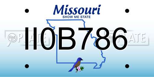 II0B786 Missouri License Plate