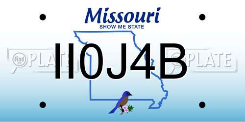 II0J4B Missouri License Plate