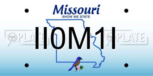 II0M1I Missouri License Plate