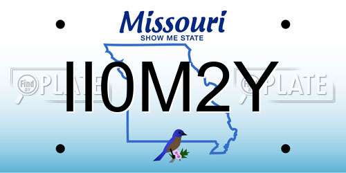 II0M2Y Missouri License Plate
