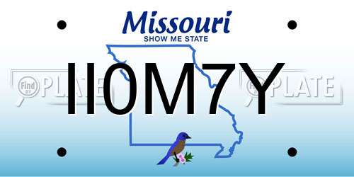 II0M7Y Missouri License Plate