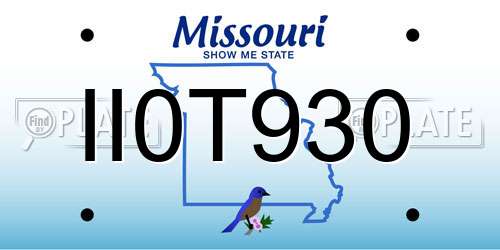 II0T930 Missouri License Plate