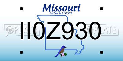 II0Z930 Missouri License Plate