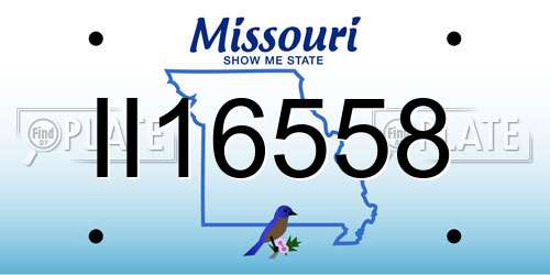 II16558 Missouri License Plate