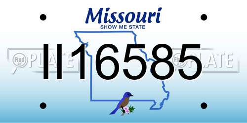 II16585 Missouri License Plate