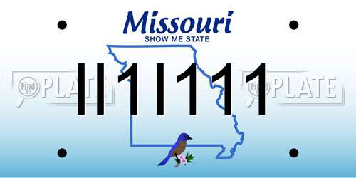 II1I111 Missouri License Plate