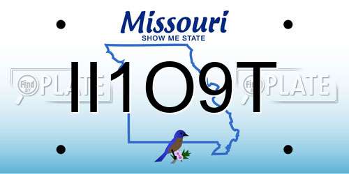 II1O9T Missouri License Plate
