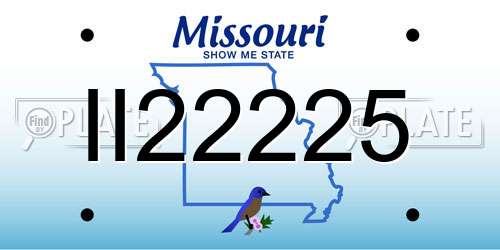 II22225 Missouri License Plate