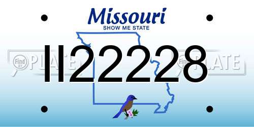 II22228 Missouri License Plate