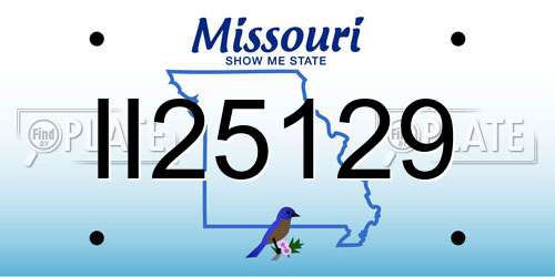II25129 Missouri License Plate