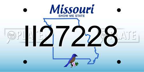 II27228 Missouri License Plate