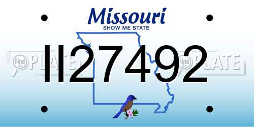 II27492 Missouri License Plate