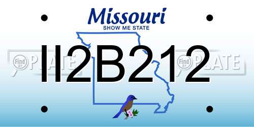 II2B212 Missouri License Plate