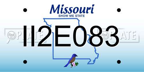 II2E083 Missouri License Plate