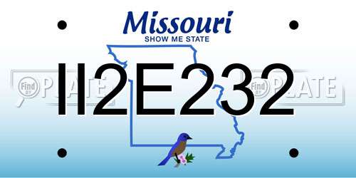 II2E232 Missouri License Plate