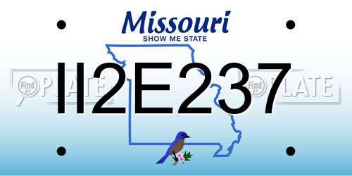 II2E237 Missouri License Plate