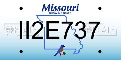 II2E737 Missouri License Plate