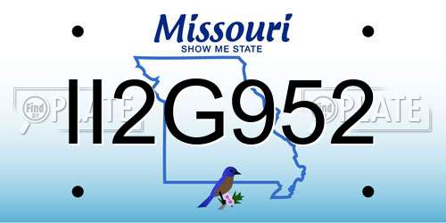 II2G952 Missouri License Plate