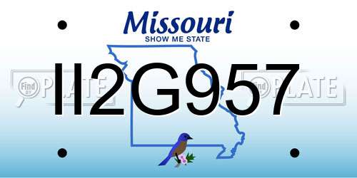 II2G957 Missouri License Plate