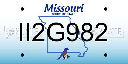 II2G982 Missouri License Plate