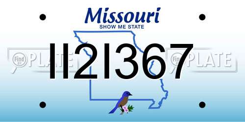 II2I367 Missouri License Plate