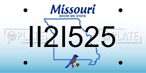 II2I525 Missouri License Plate