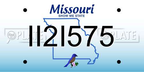 II2I575 Missouri License Plate