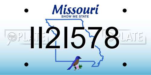 II2I578 Missouri License Plate
