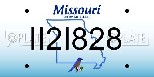 II2I828 Missouri License Plate