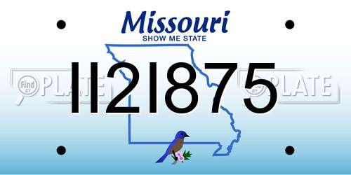 II2I875 Missouri License Plate