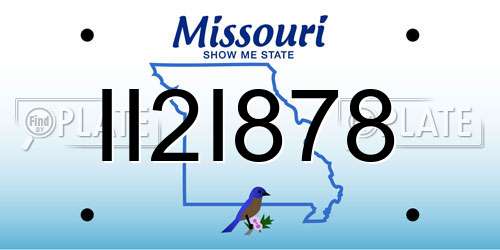 II2I878 Missouri License Plate