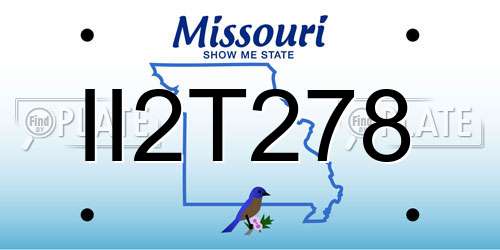 II2T278 Missouri License Plate